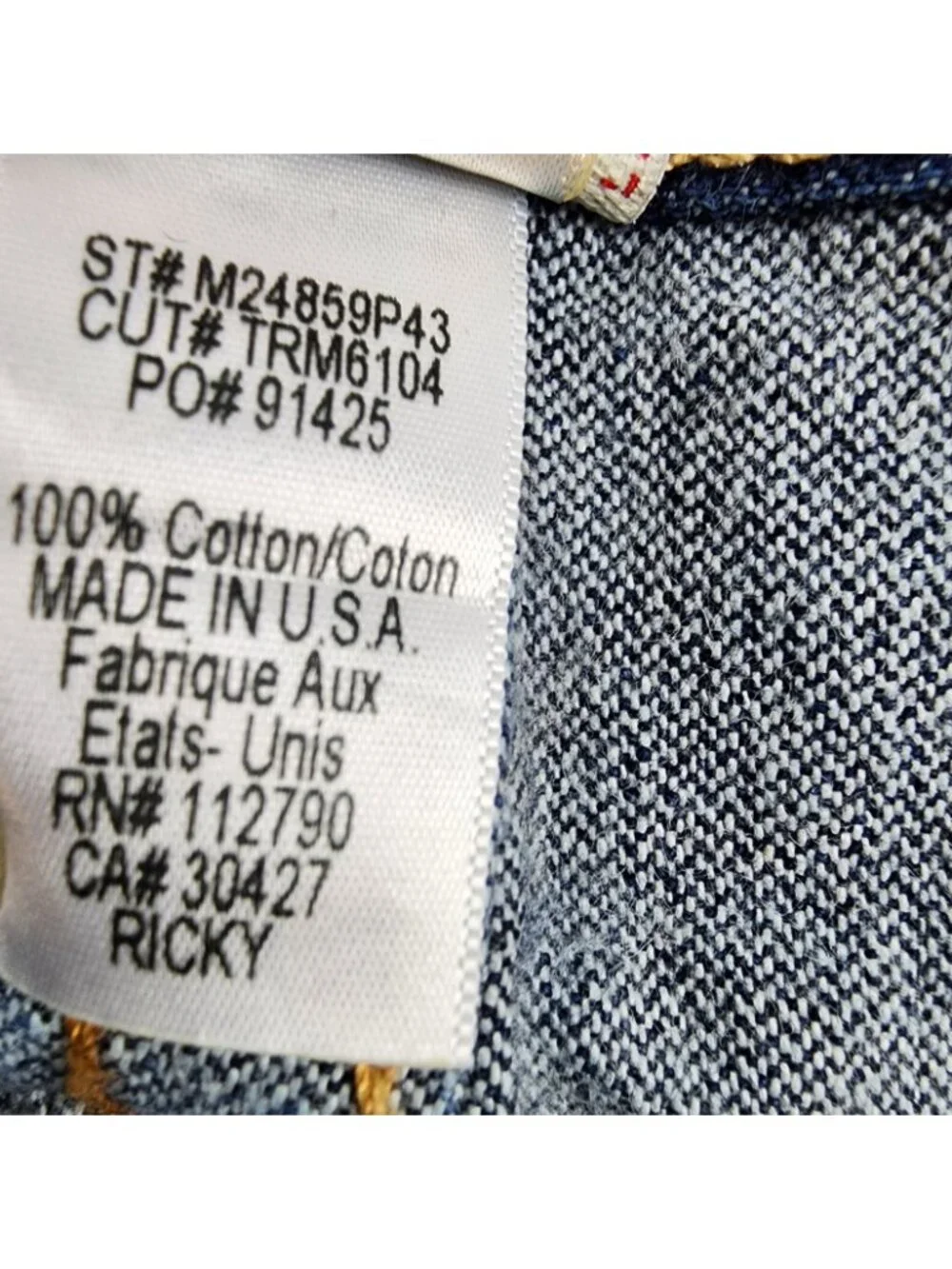 True Religion Jeans Mens 38 Ricky Flap Straight Blue M24859P43 Altered Hem Waist